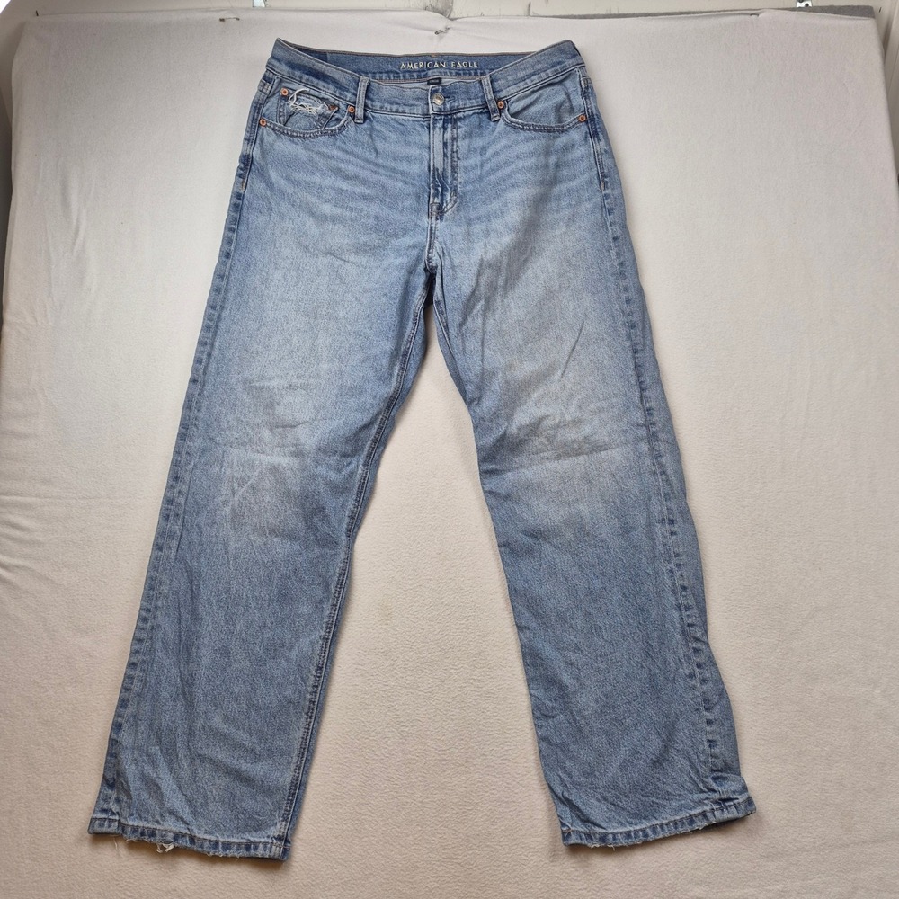 American Eagle Ex-Boyfriend Jeans Womens 10 Strigid Medium Wash Straight Leg